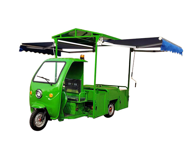 四川三輪四桶清運車遮陽棚款